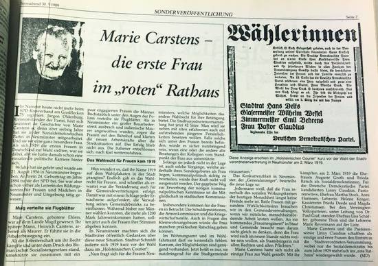 Zeitungsbericht im Holsteinischen Courier vom 30.09.1989