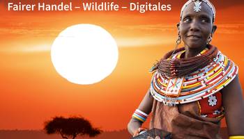 Flyer für die Veranstaltung "Ostafrika: Fairer Handel, Wildlife, Digitales".