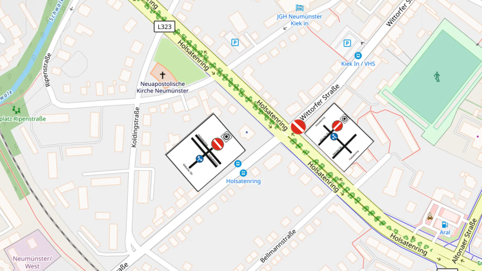 Wittorfer Straße wird auf Höhe Holsatenring zur Einbahnstraße