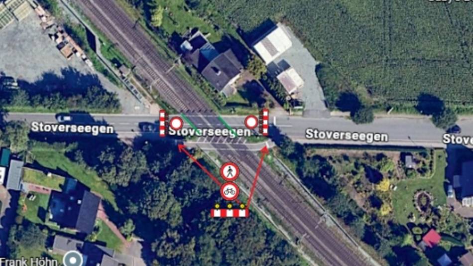 Bahnübergang Stoverseegen Bauzeichenplan für die Baustelle im Stoverseegen