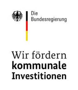 Logo der Bundesregierung: Wir fördern kommunale Investitionen.