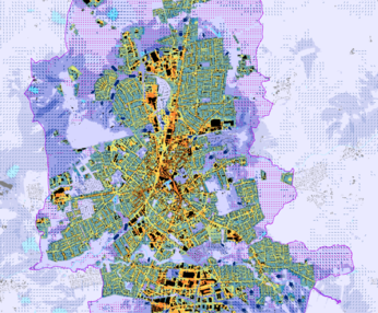 Ausschnitt aus der Klimaanalysekarte Ist-Zustand (©Stadt Neumünster) Ausschnitt aus der Klimaanalysekarte Ist-Zustand (©Stadt Neumünster)