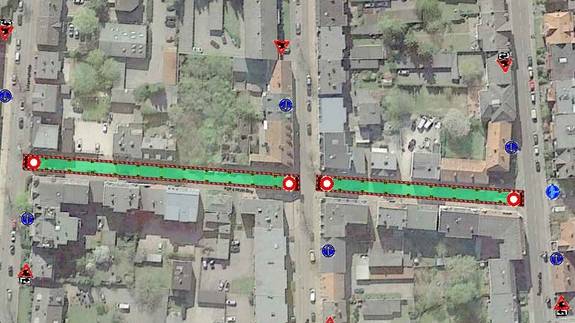 Verkehrszeichenplan für die Moltkestraße und Augustastraße